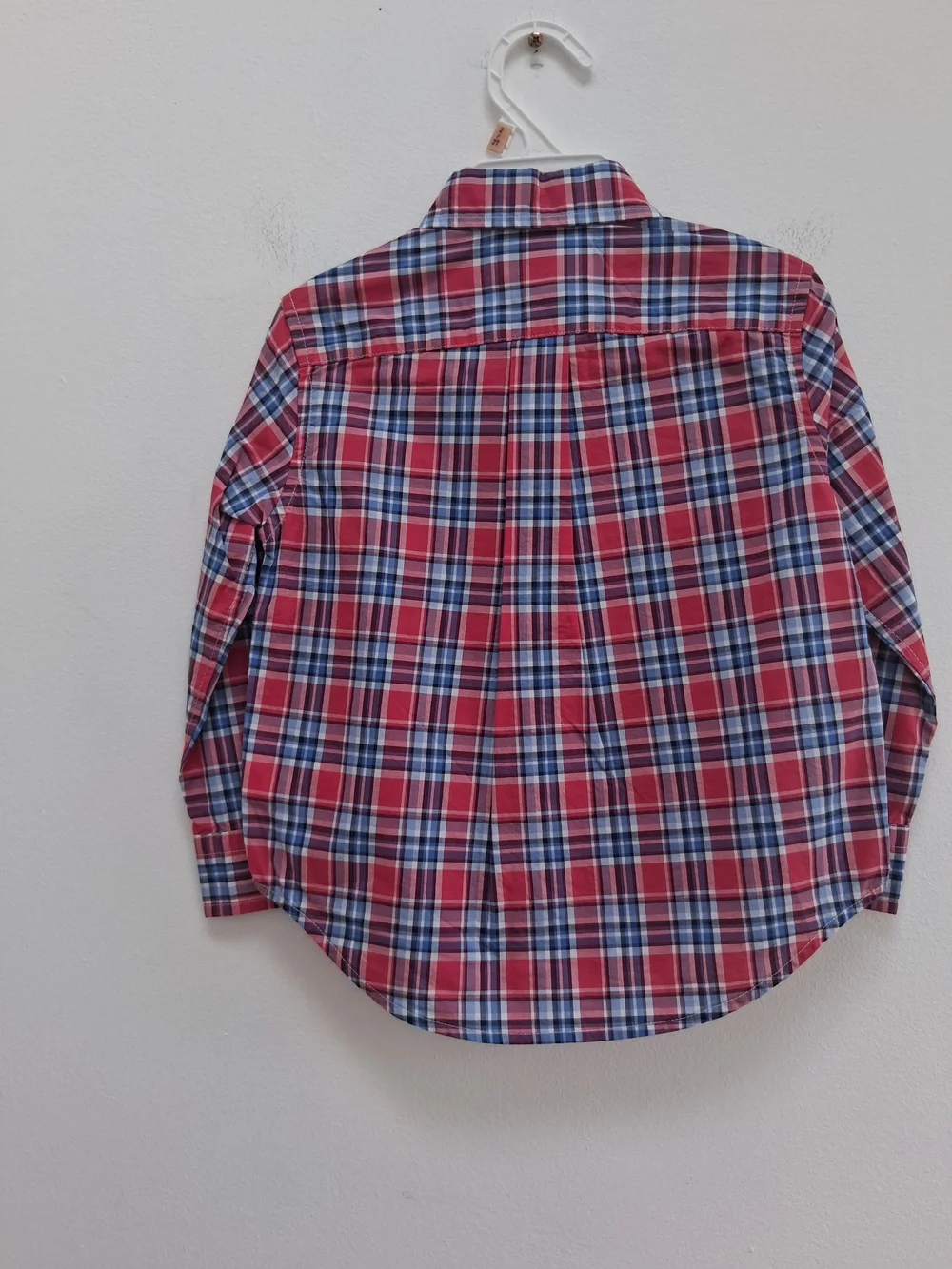 Ralph Lauren Boys' Red Blue White Plaid Button-Up Shirt Size 2/2T Preppy Casual